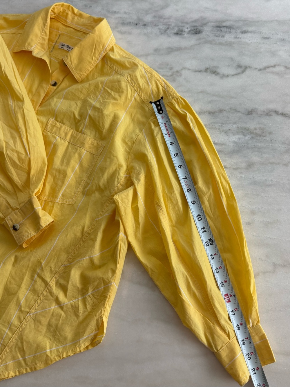Free People Happy Hour Stripe Top Yellow Combo Boho Oversized Women Size S - Picture 12 of 16